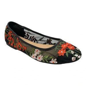 Torrid Embroidered Floral Mesh Slip On Ballet Flats Almond Toe Balletcore 8